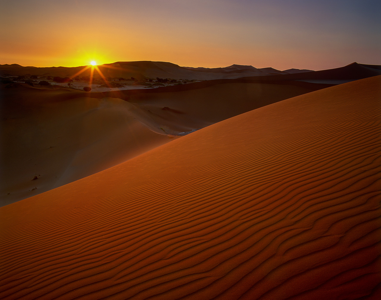 #010066-1 - Sunset over Sand Dunes, Sossusvlei, Namibia, Africa
