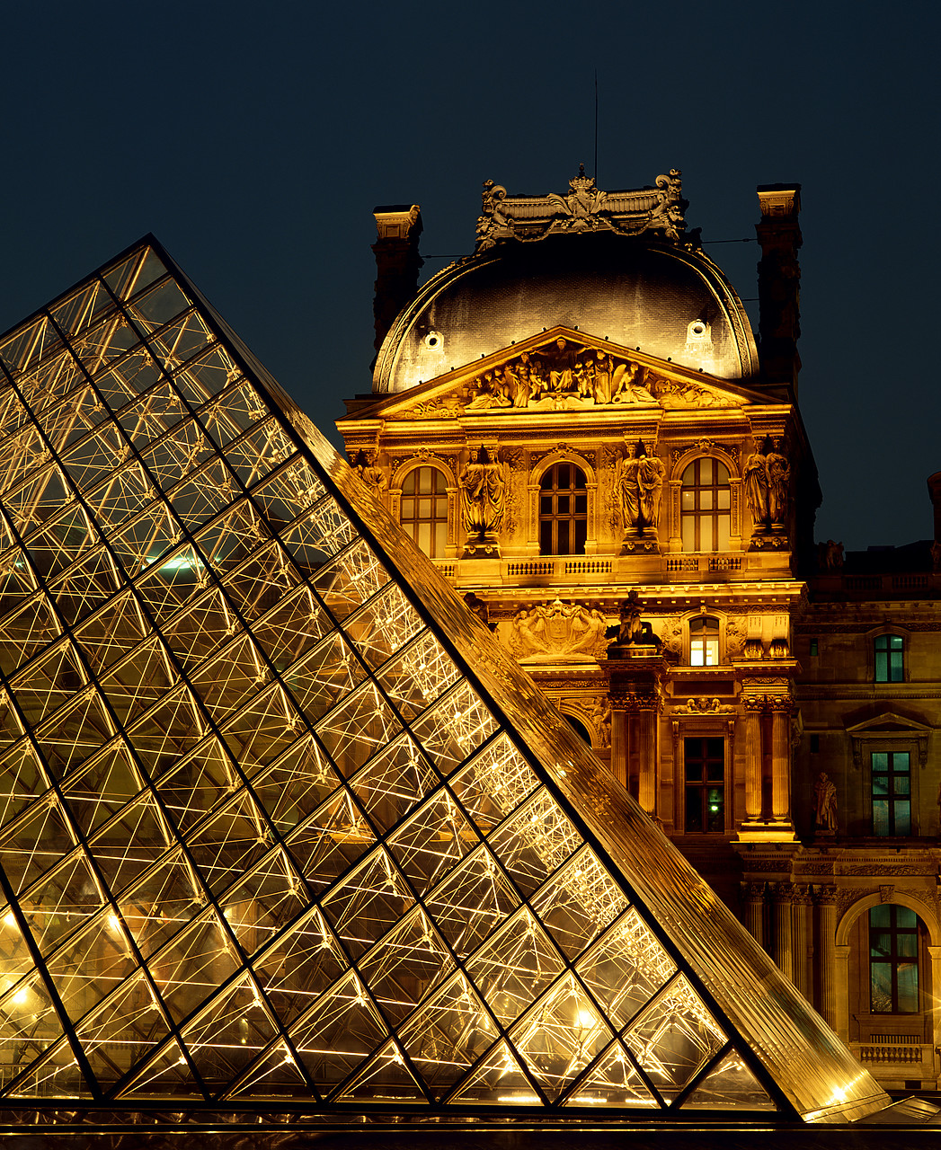 #010163-3 - The Louvre & Pyramid at Night, Paris, France