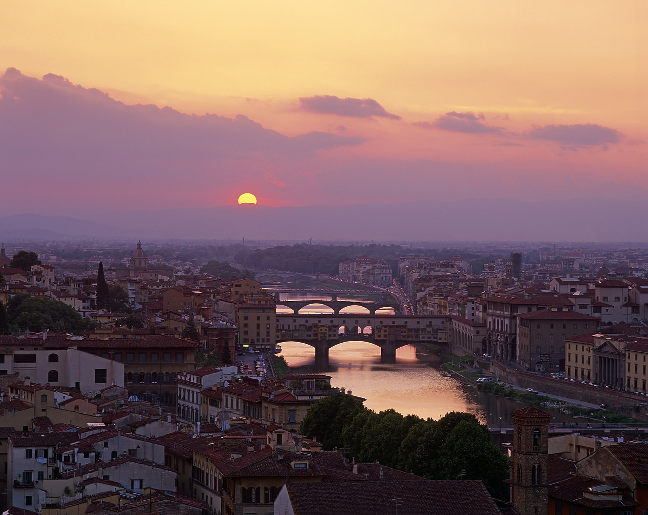 #020082-1 - Sunset over River Arno, Florence, Tuscany, Italy
