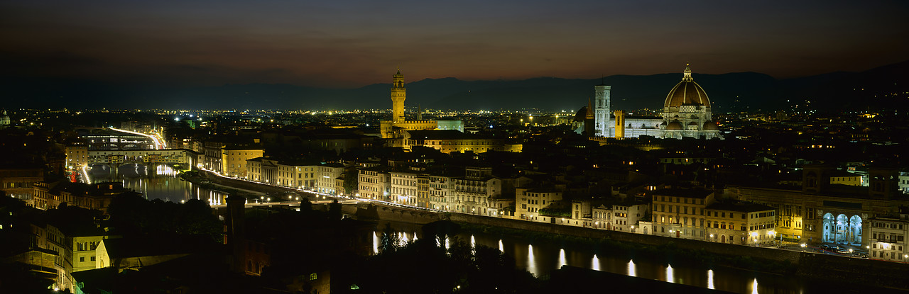 #020085-6 - View over Florence at Night, Tuscany, Italy,