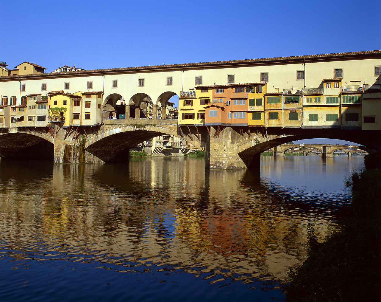 #020091-2 - Ponte Vecchio Reflecting in River Arno, Florence, Tuscany, Italy