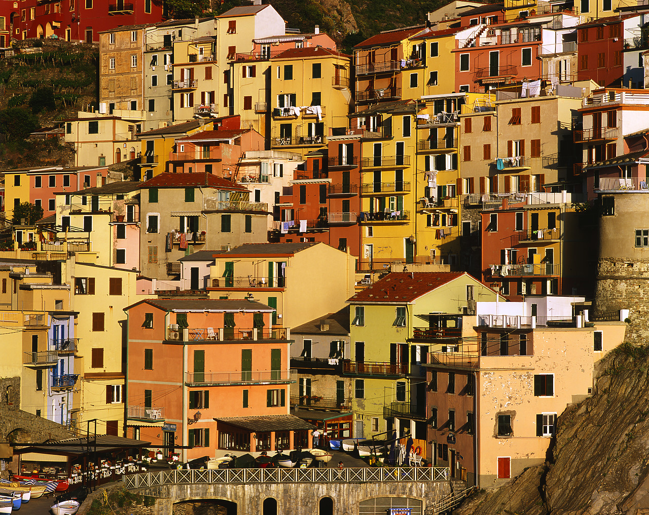 #020162-1 - Colourful Building Patterns, Manarola, Cinque Terre, Italy