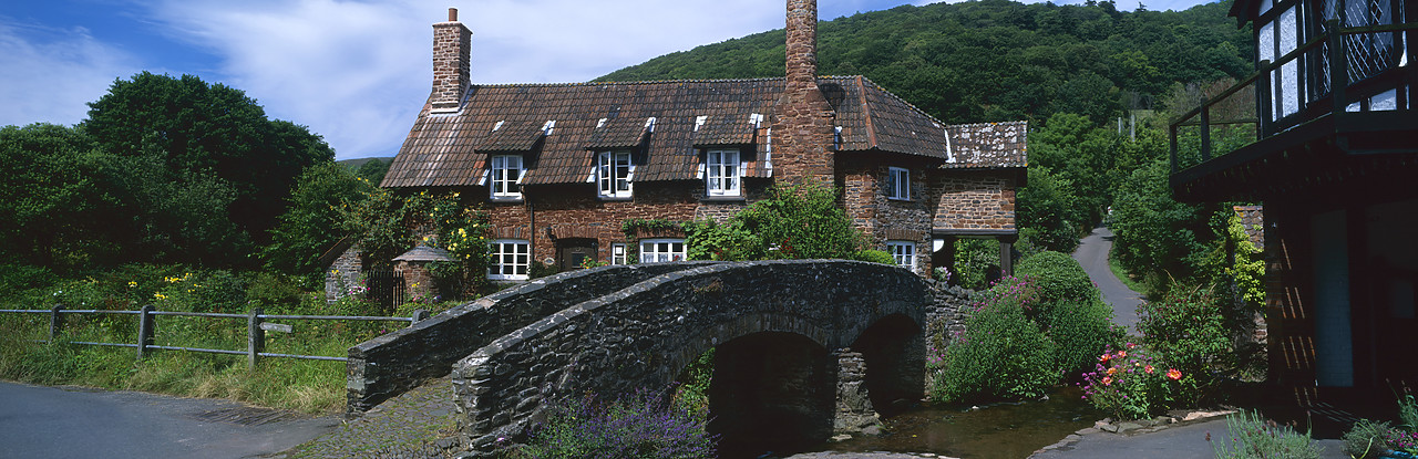 #020632-8 - Packhorse Cottage & Bridge, Allerford, Somerset, England