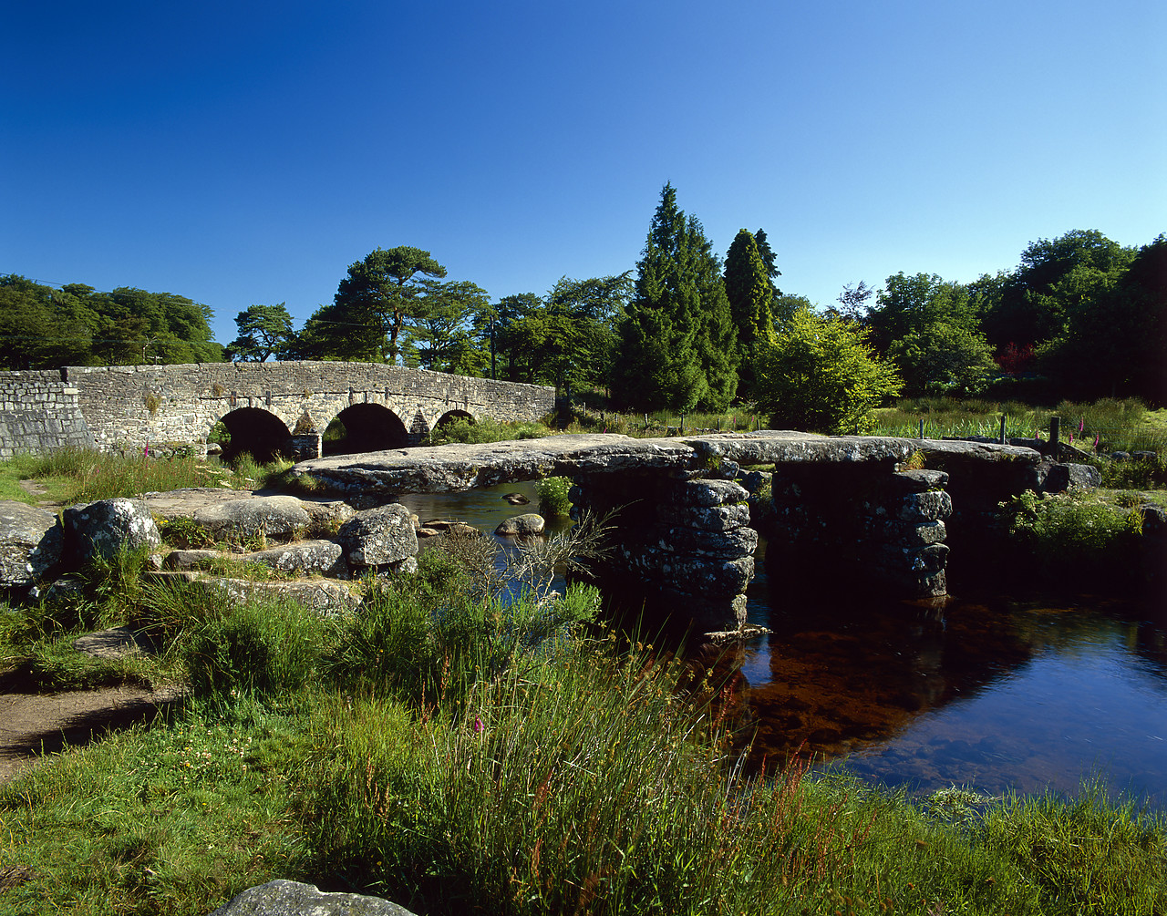 #020645-1 - Clapper Bridge, Postbridge, Dartmoor, Devon, England