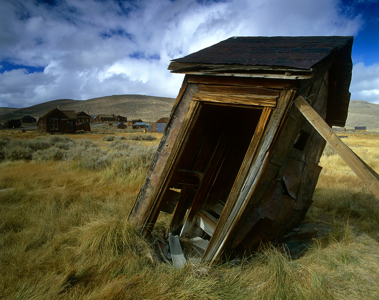 #020754-1 - Leaning Outhouse, Bodie Ghost Town State Park, California, USA