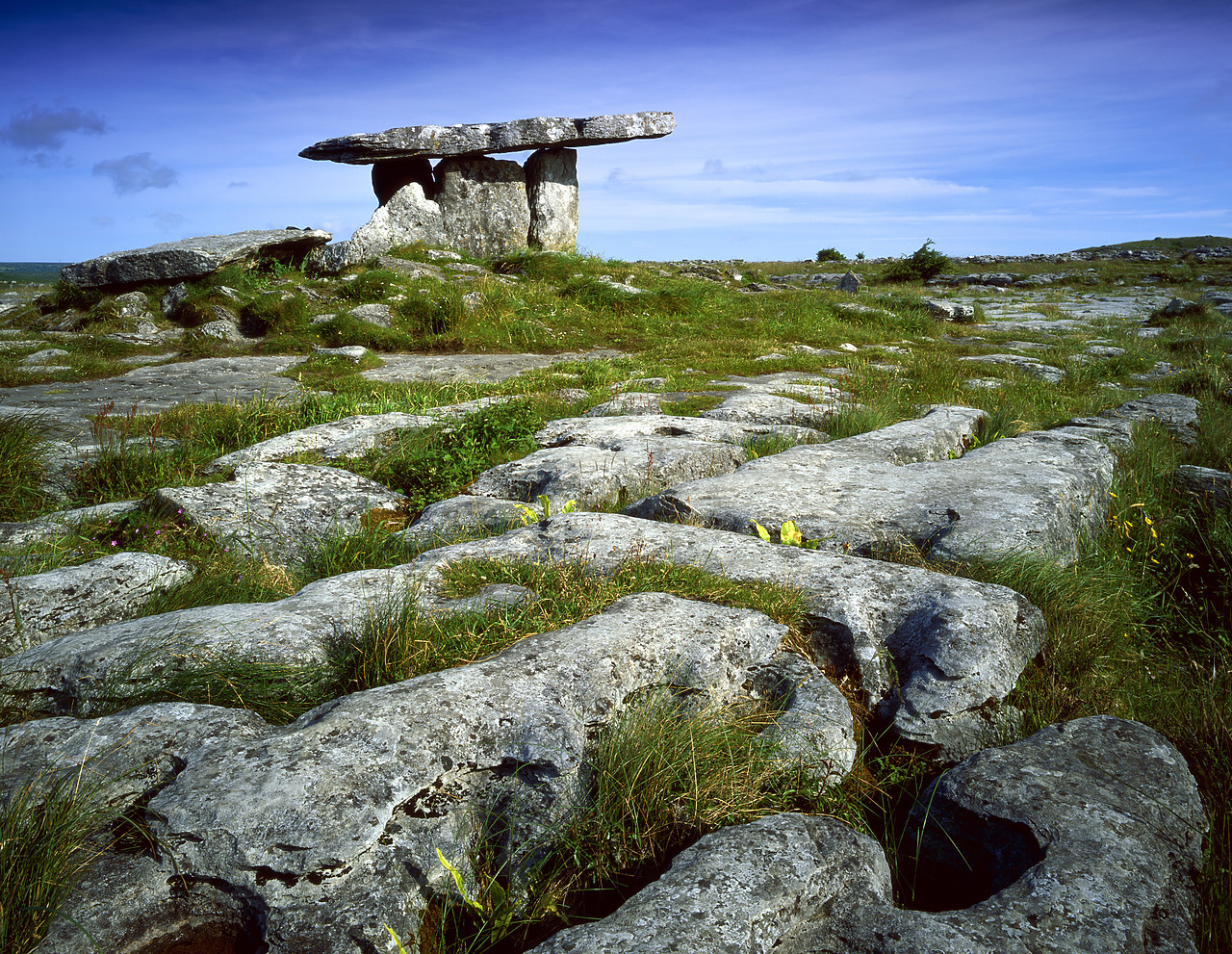 #030101-5 - Poulnabrone Dolmen Burial Chamber, The Burren, Co. Clare, Ireland