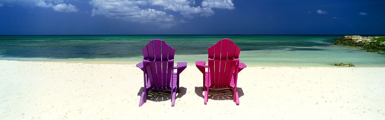 #030323-6 - Sun Chairs on Palm Beach, Aruba, Lesser Antilles, Caribbean