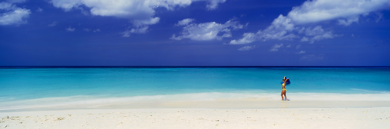 #030338-2 - Woman on Manchebo Beach, Aruba, Lesser Antilles, Caribbean