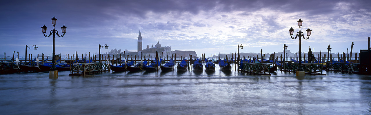 #030464-1 - Gondolas & St Giorgio Maggiore during flood, Venice, Italy