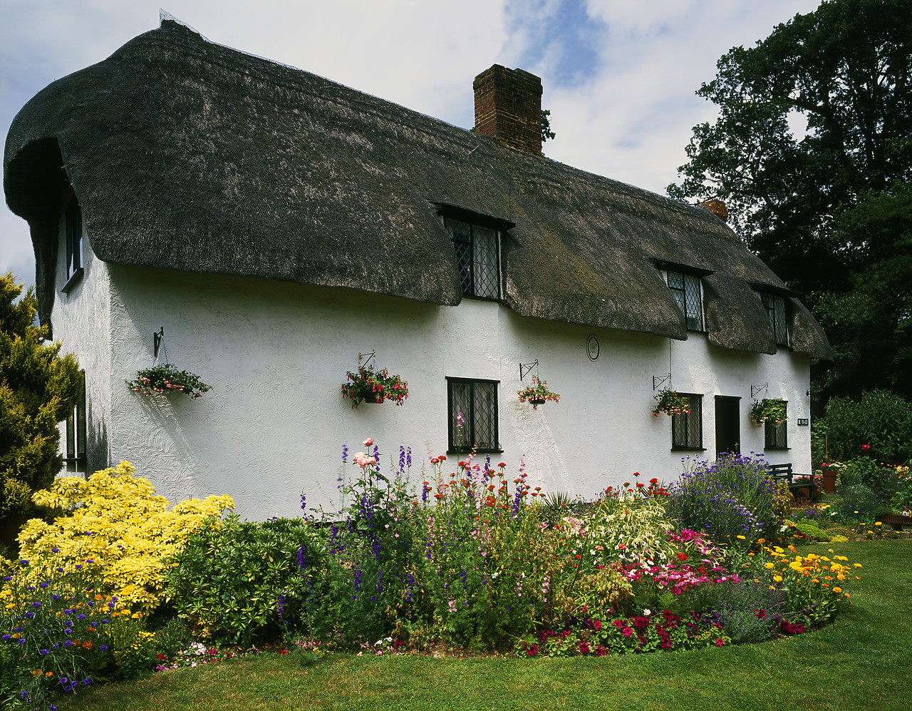 #040154-1 - Thatched Cottage & Garden, Finchingfield, Essex, England