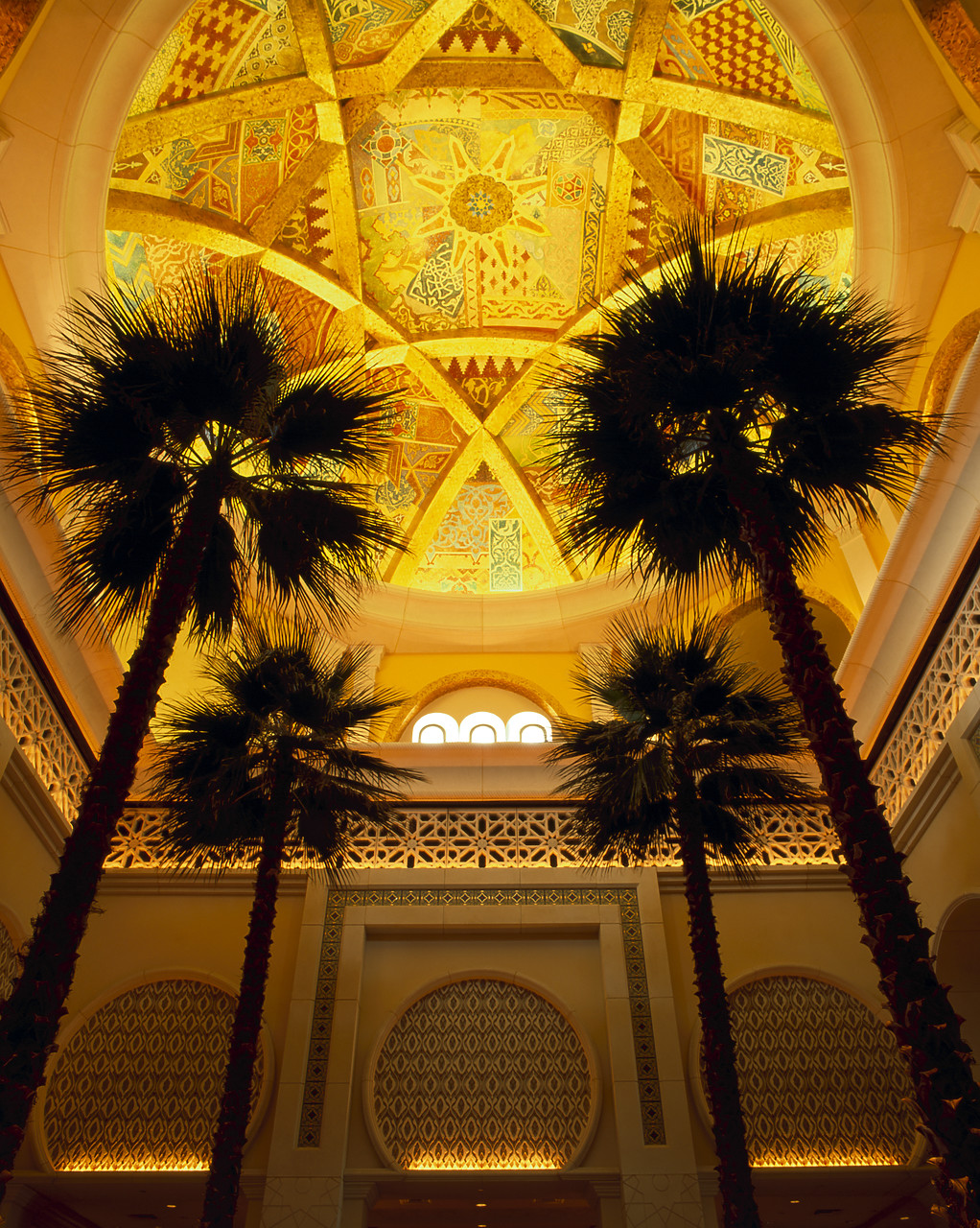 #050034-2 - Palm Trees & Ceiling Detail, Royal Mirage Hotel, Dubai, UAE