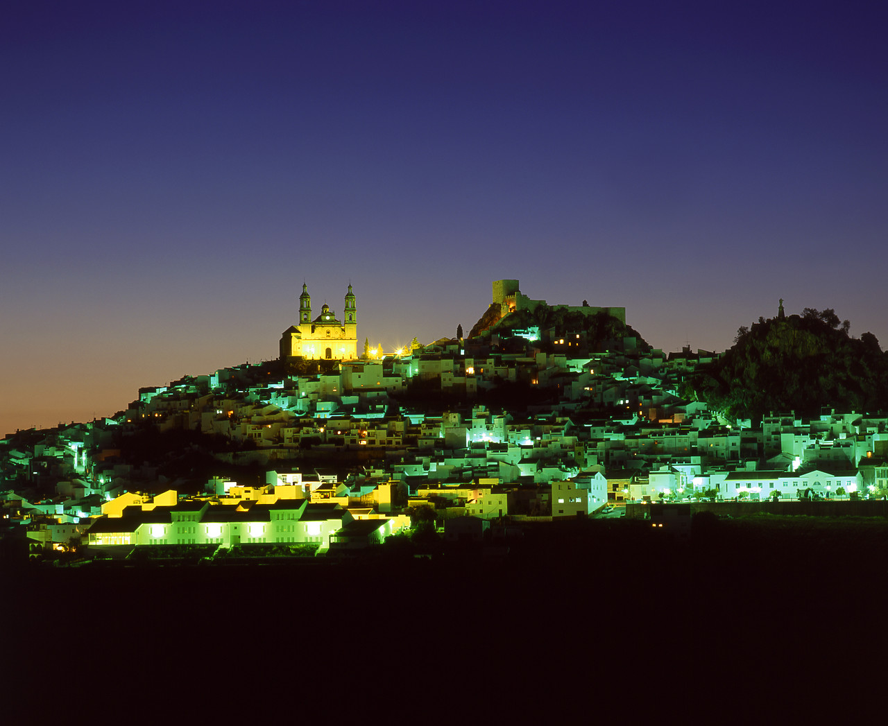#050166-2 - Night View over Olvera, Andalusia, Spain