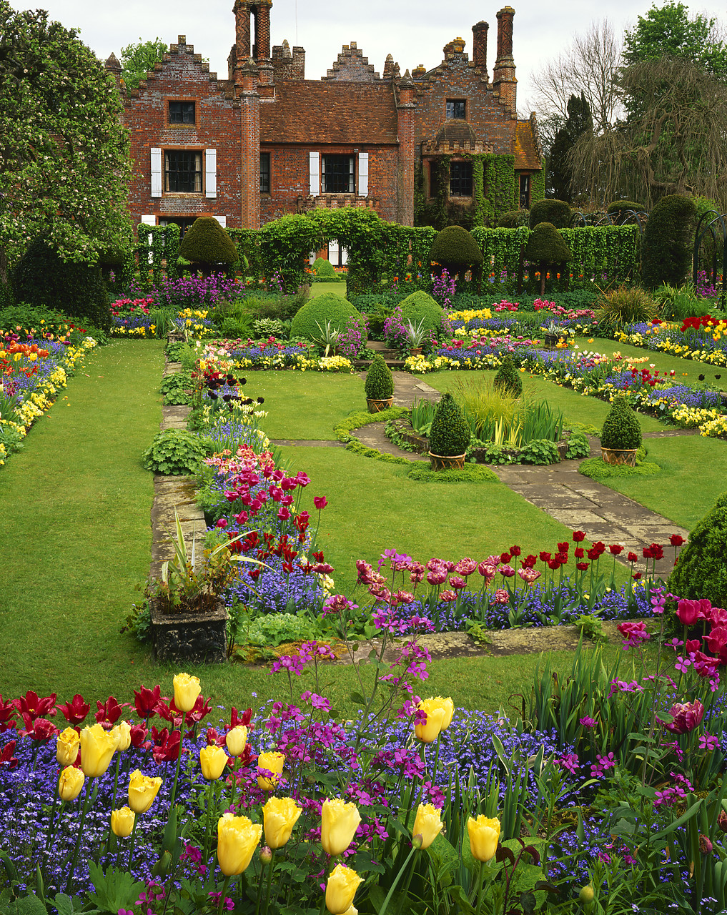 #050209-4 - Chenies Manor Garden in Spring, Chenies, Buckinghamshire, England