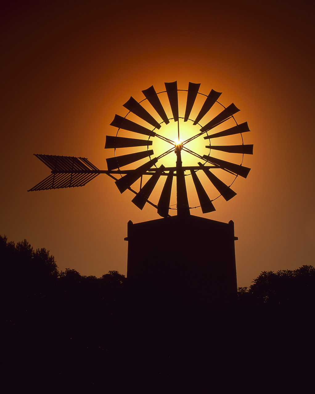 #050275-2 - Traditional Windmill in Silhouette, Palma, Mallorca, Spain