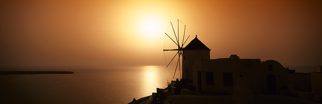 #060067-1 - Windmill at Sunset, Oia, Santorini, Greece