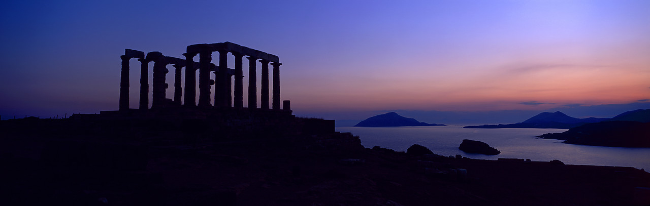 #060089-1 - Ruins of Poseidon in Silhouette, Sounio, Greece