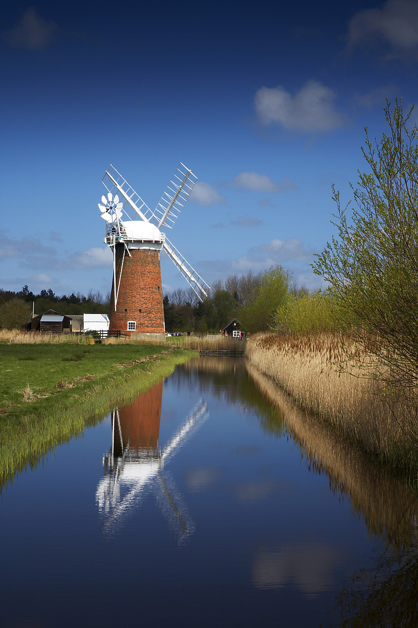 #060225-2 - Horsey Mill Reflecting in Dyke, Norfolk Broads National Park, Norfolk, England