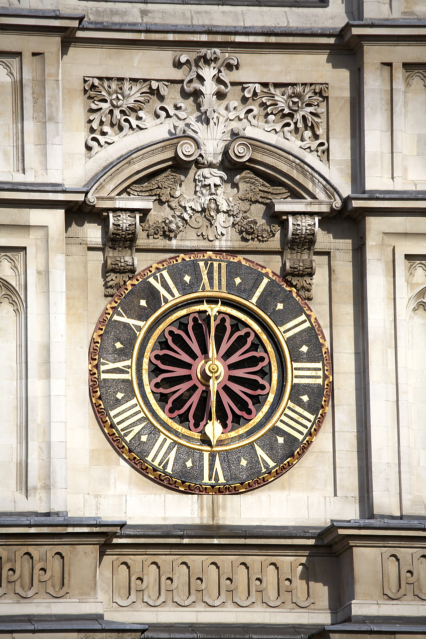 #060235-1 - Clock on Westminster Abbey, London, England