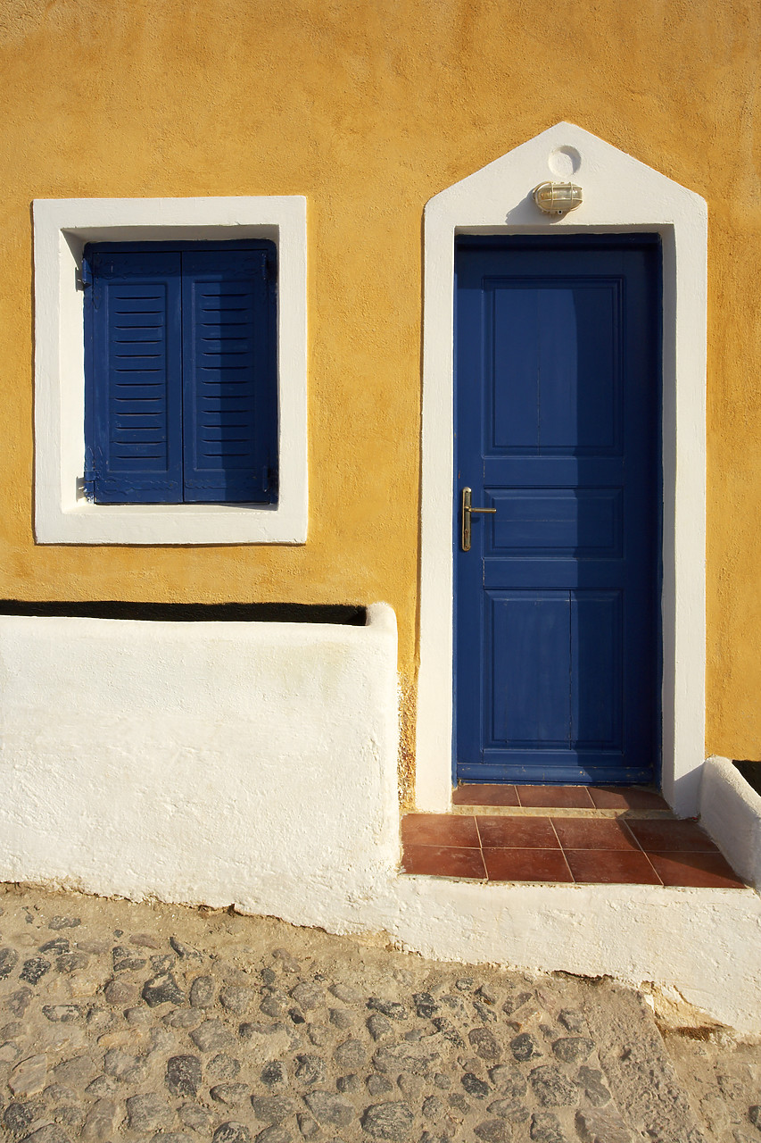 #060257-2 - Colourful Door & Window, Oia, Santorini, Greece