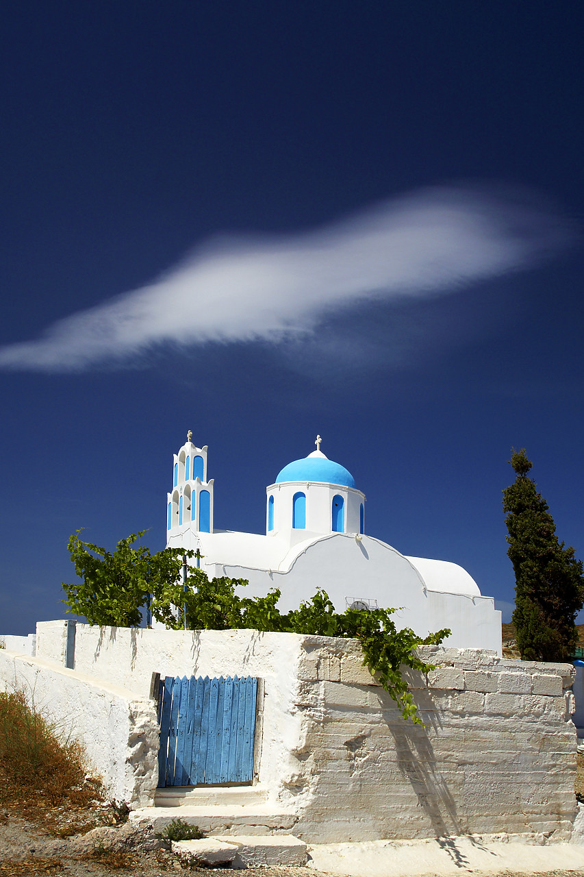 #060261-2 - Cloud over Church, Santorini, Greece