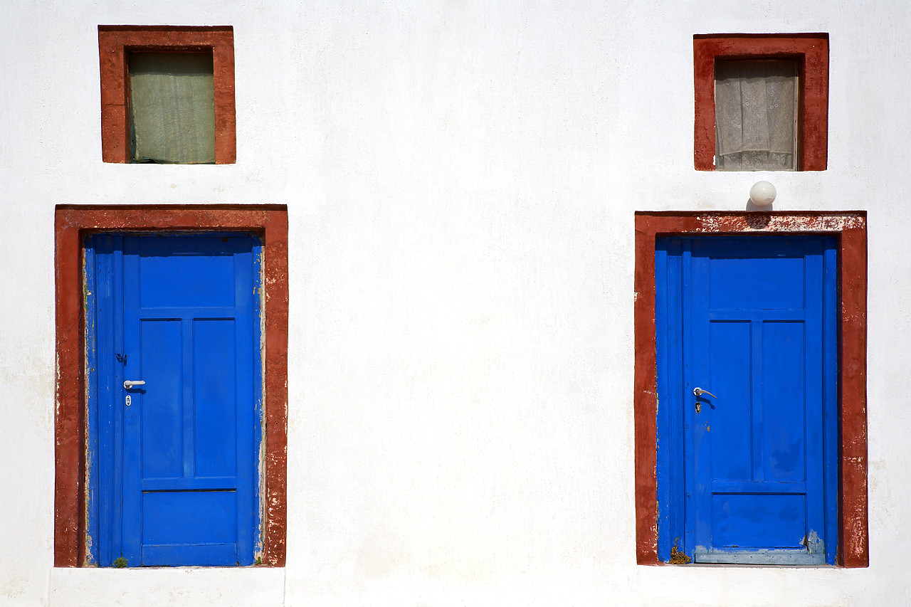 #060263-1 - Blue Doors, Santorini, Greece