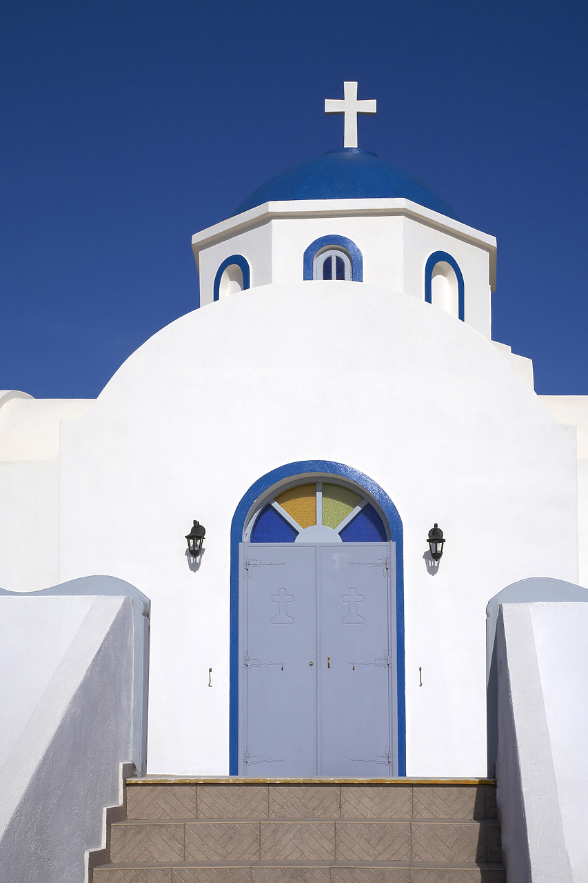 #060265-2 - Blue Domed Church & Bell Tower, Santorini, Greece