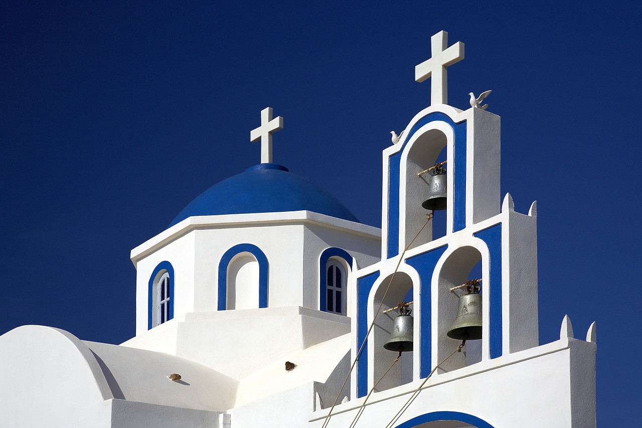 #060265-4 - Blue Domed Church & Bell Tower, Santorini, Greece