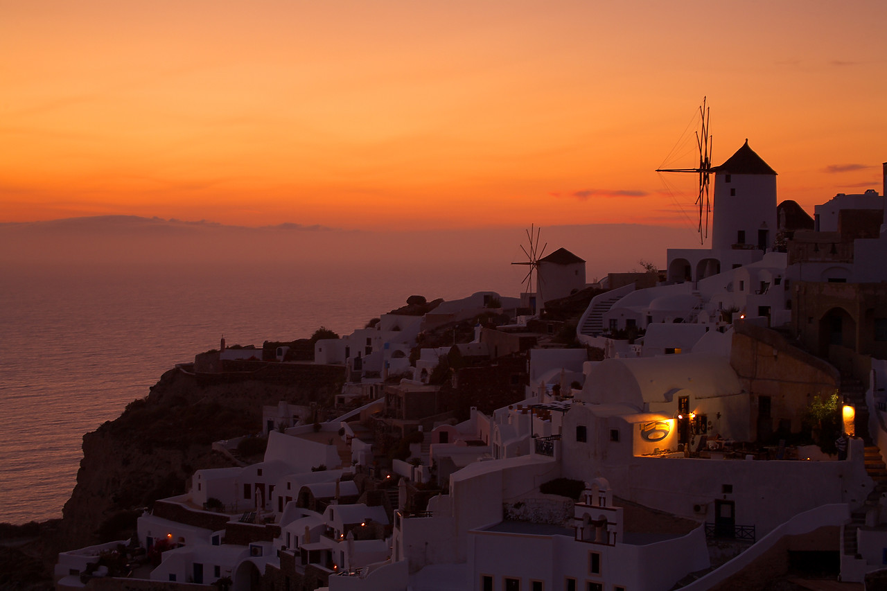 #060266-1 - View over Oia at Sunset, Santorini, Greece