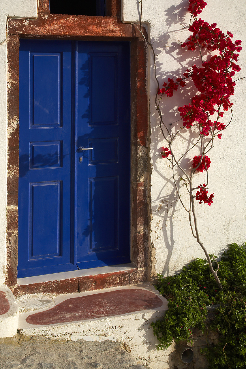 #060273-2 - Blue Door & Steps, Oia, Santorini, Greece