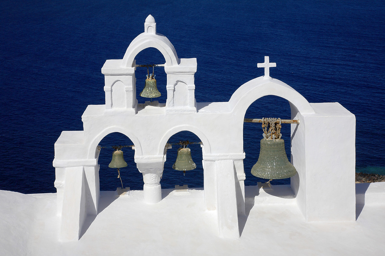 #060292-1 - Church Bell Tower, Oia, Santorini, Greece
