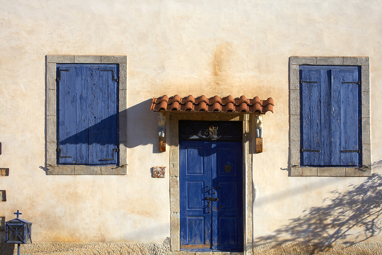 #060310-1 - Blue Door & Windows, Galaxidi, Greece