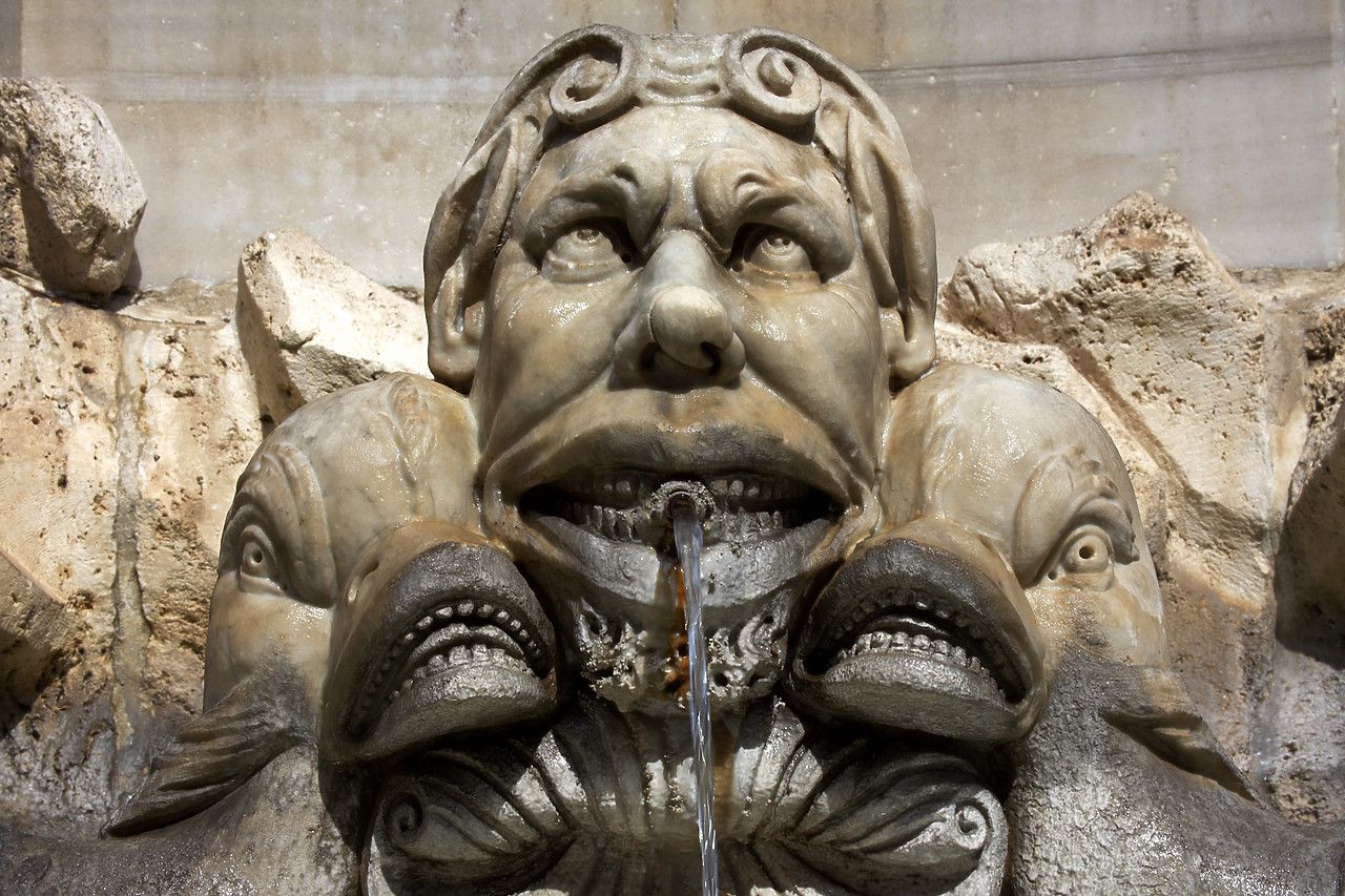 #060421-1 - Fountain Face, Rome, Italy