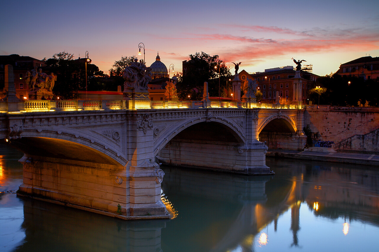 #060440-1 - Ponte Vittorio Emanuele II over Tiber River at Night, Rome, Italy