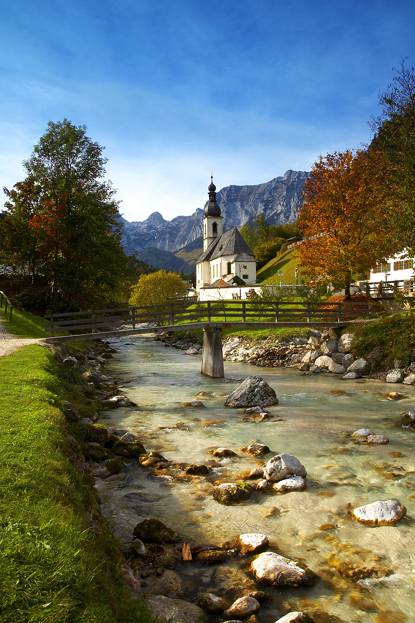 #060550-2 - Church in Autumn, Ramsau, Bavaria, Germany