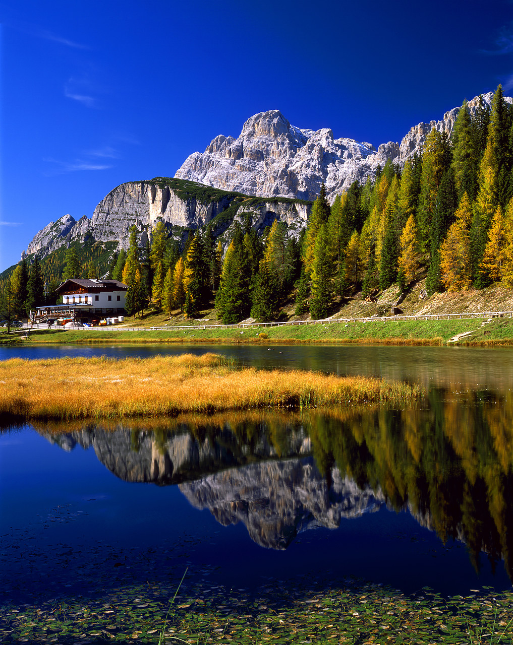 #060608-6 - Lake Antorno Reflections, Dolomites, Italy