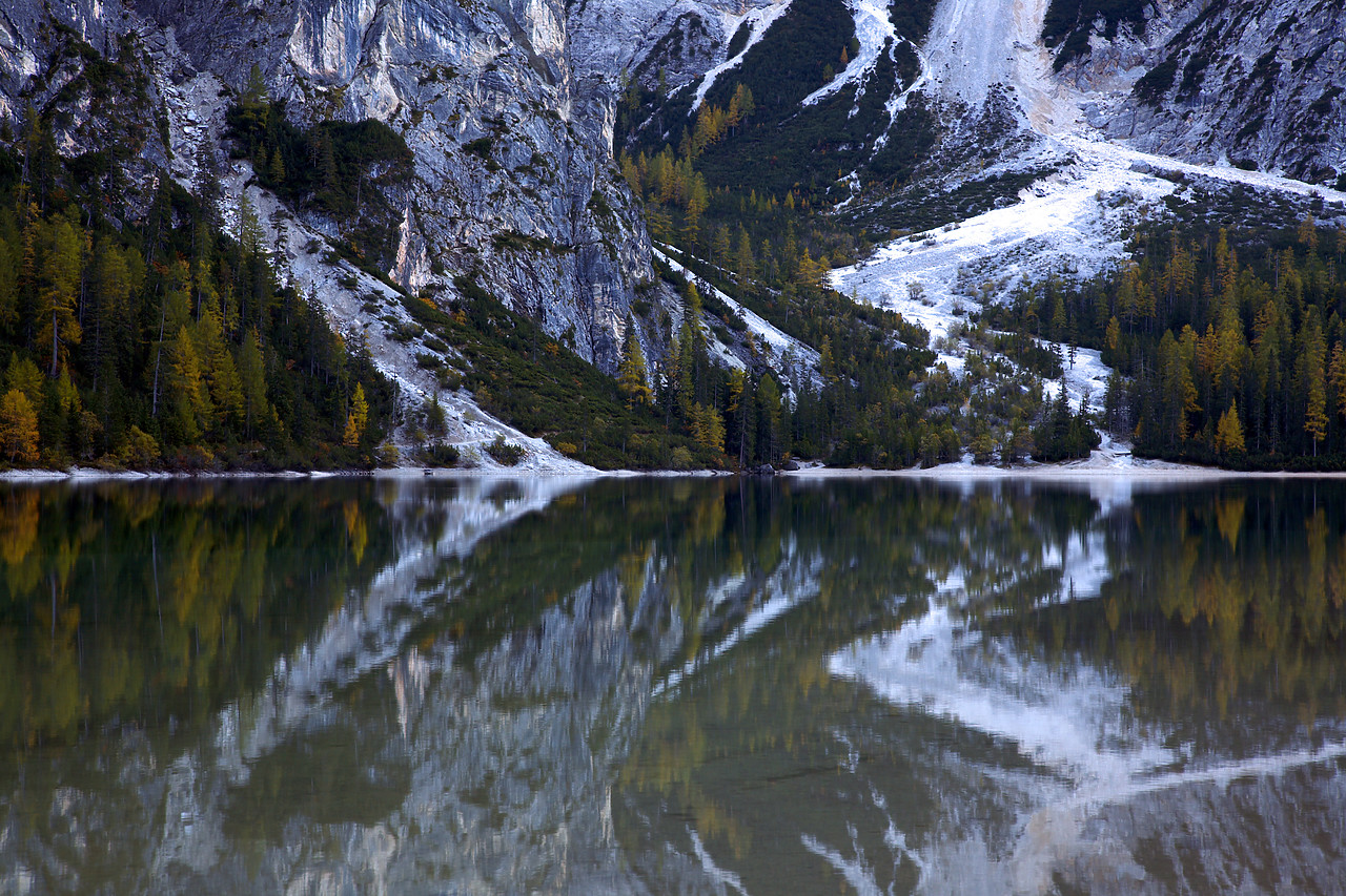 #060619-1 - Lake Reflections, Lago di Braies, Dolomites, Italy