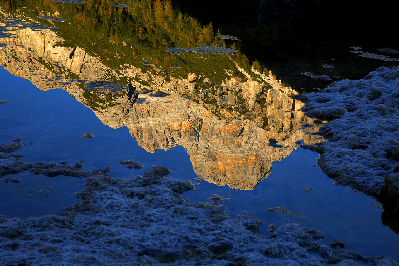 #060623-1 - Reflection of Dolomites in Lake Misurina, Italy