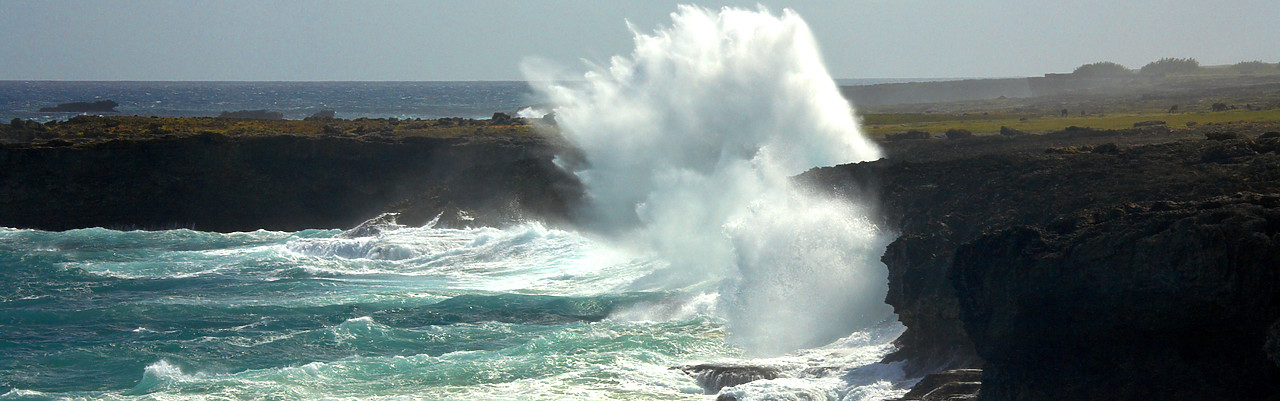 #060663-2 - Crashing Waves on Atlantic Coastline, Barbados, West Indies