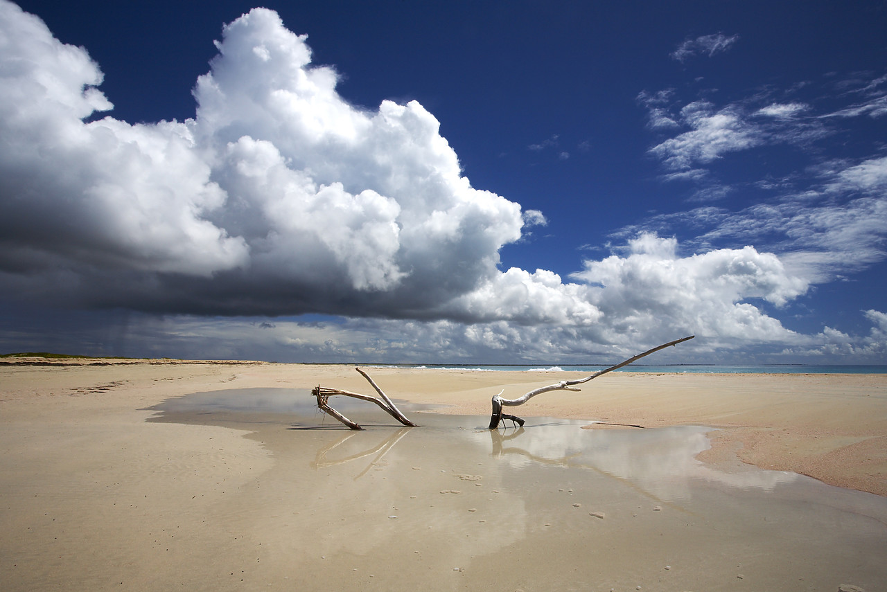 #070085-1 - Clouds Reflecting in Tide-pool, Barbuda, Caribbean, West Indies