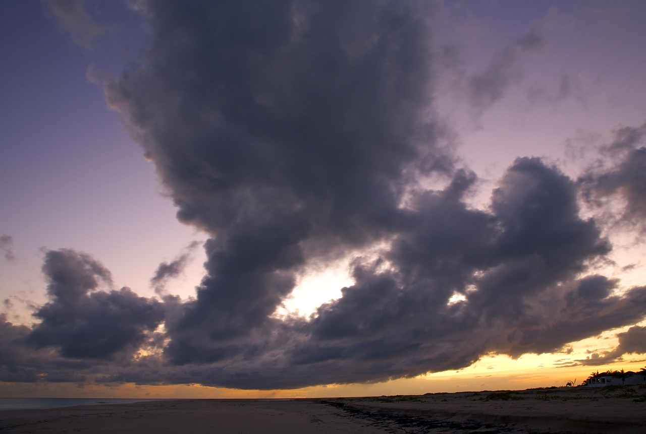 #070095-1 - Storm Clouds over Beach, Barbuda, Caribbean, West Indies