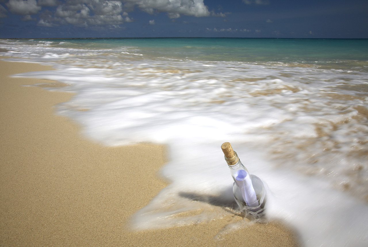 #070111-1 - Message in a Bottle, Barbuda, Caribbean, West Indies