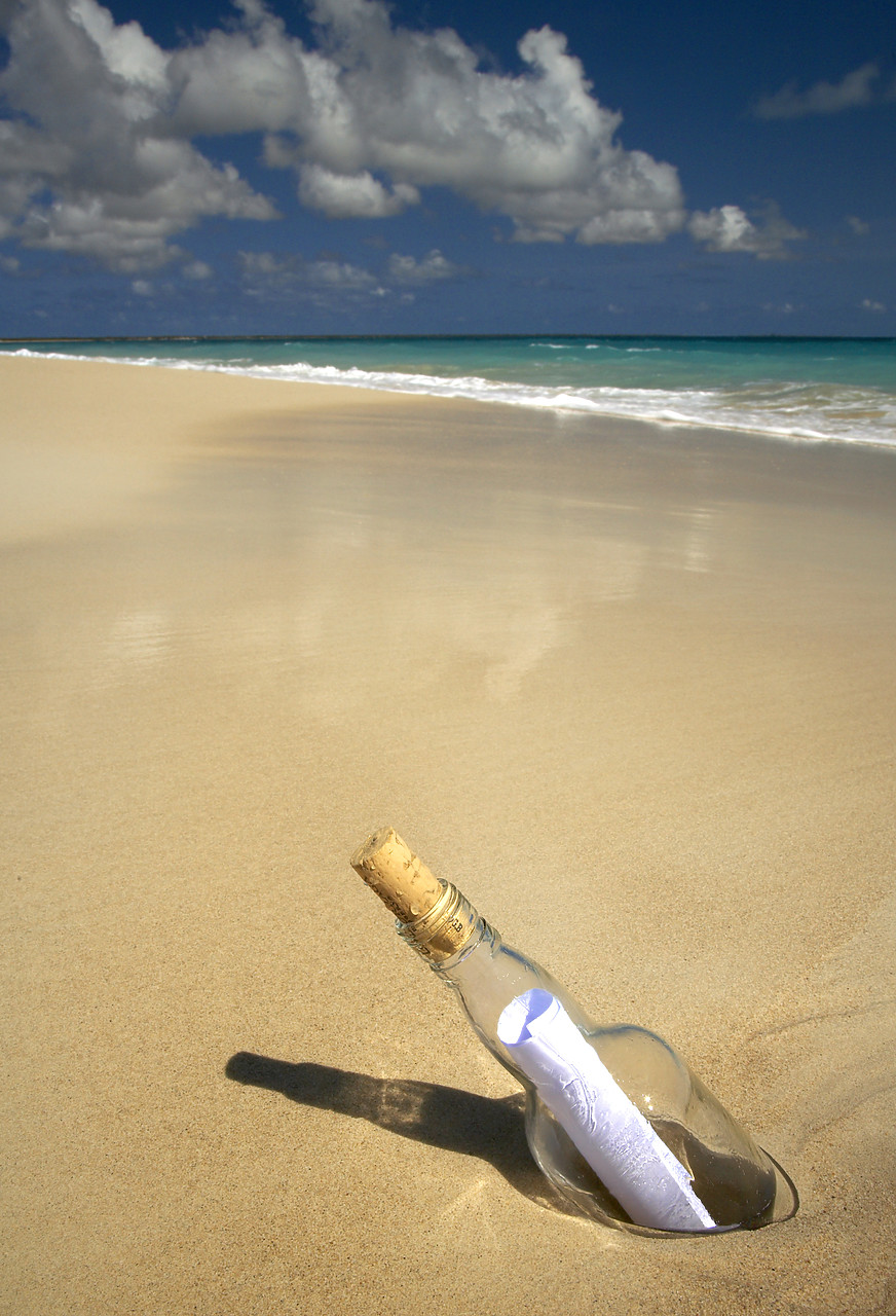 #070112-1 - Message in a Bottle, Barbuda, Caribbean, West Indies