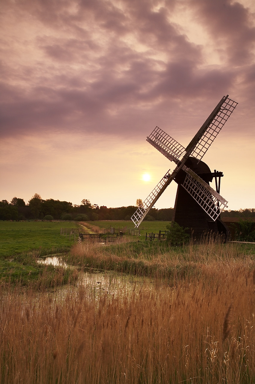 #070136-2 - Herringfleet Windpump at Sunrise, Suffolk, England