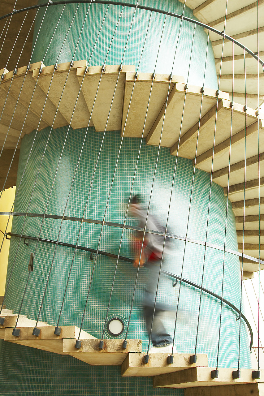 #070143-1 - Person Running Up Spiral Staircase, Norwich, Norfolk, England