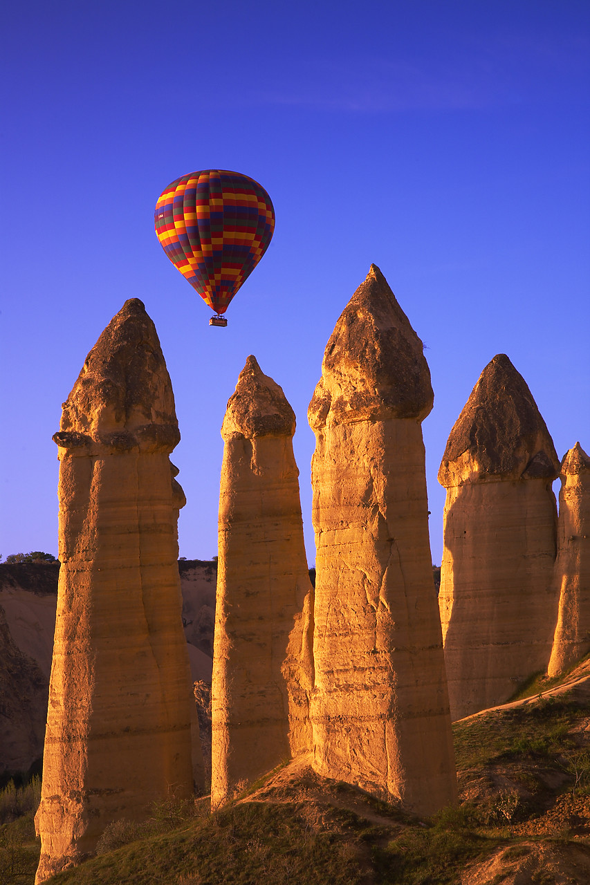 #070199-3 - Hot Air Balloon & Fairy Chimneys in Honey Valley, near Goreme, Cappadocia, Turkey