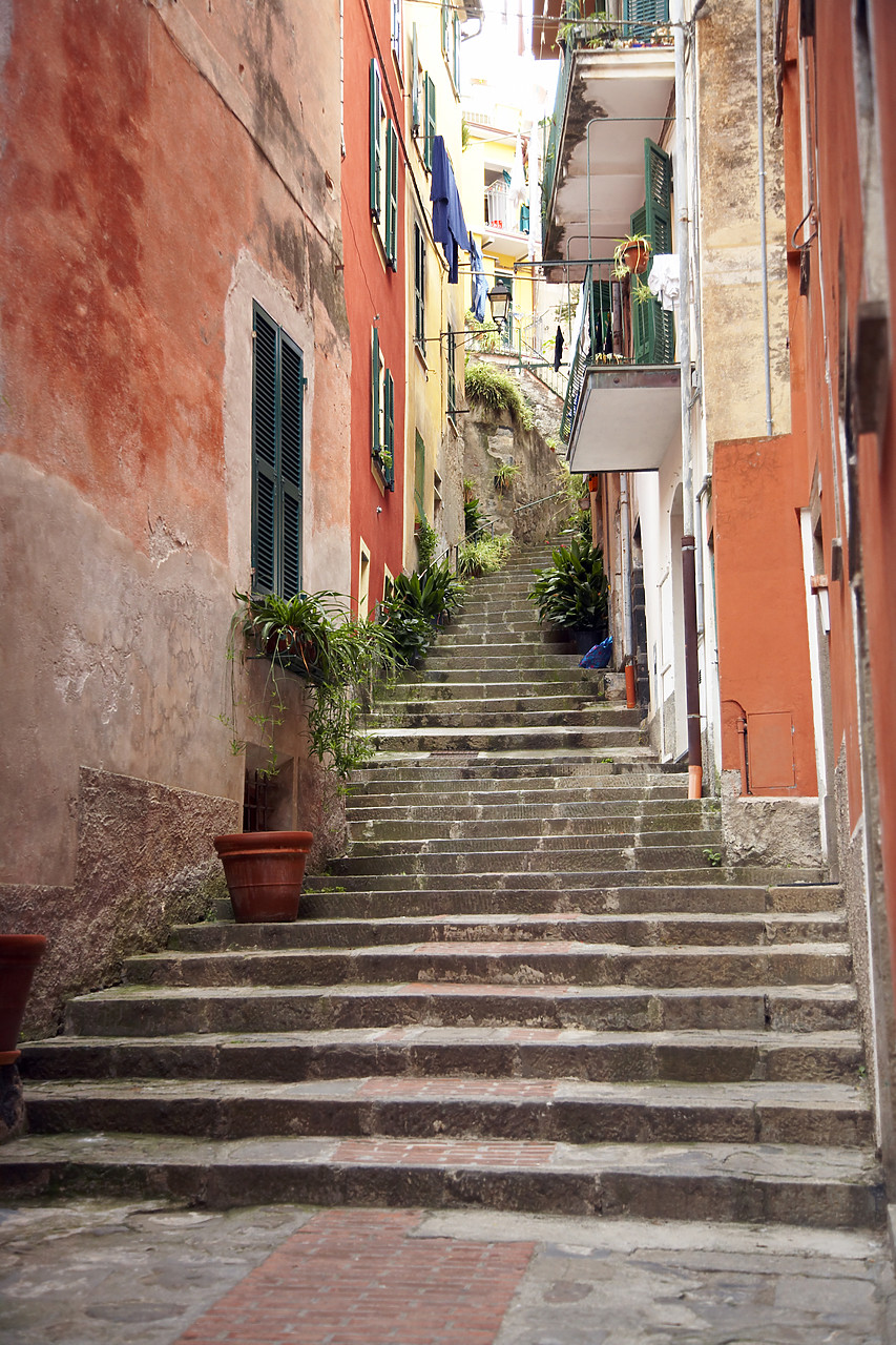 #070280-1 - Staircase, Santa Margherita, Liguria, Italy