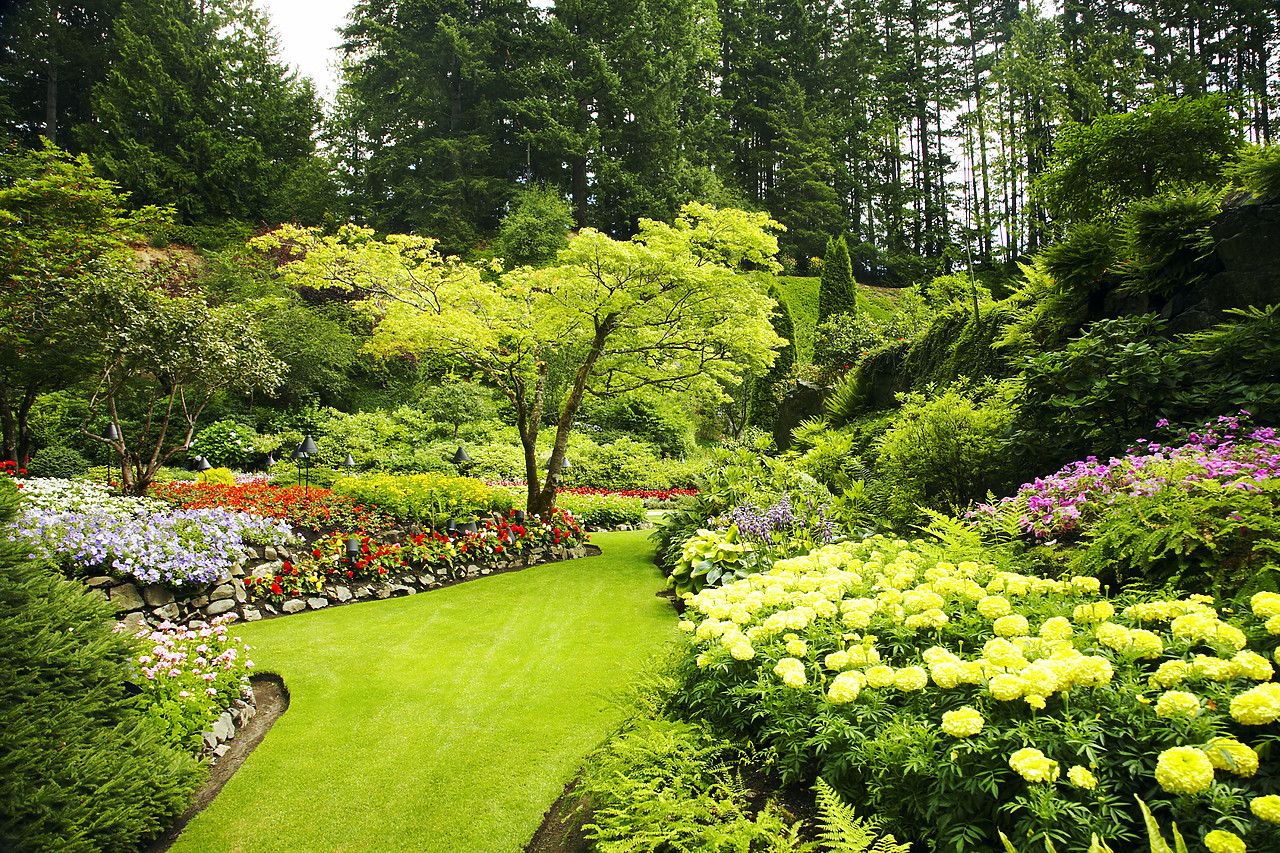 #070309-1 - The Sunken Garden, Butchart Gardens, Victoria, Vancouver Island, British Columbia, Canada