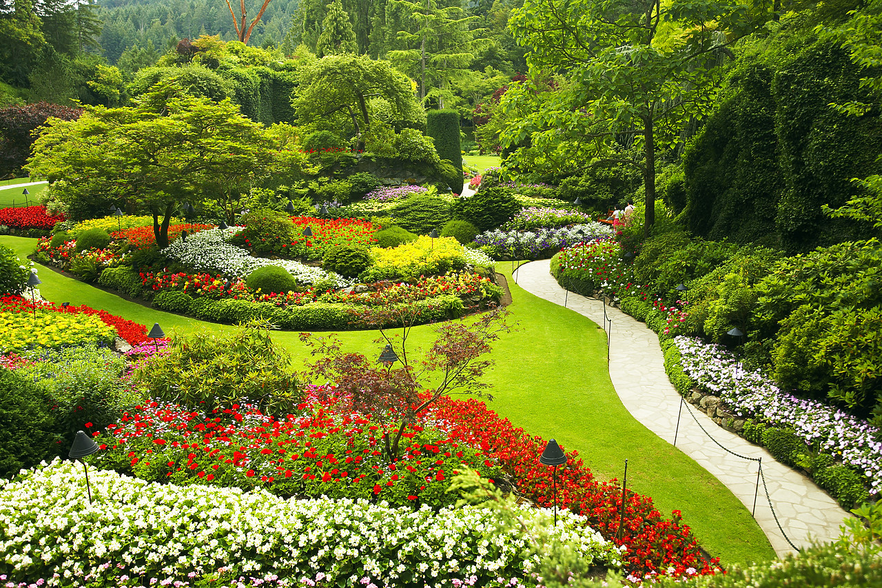 #070312-1 - The Sunken Garden, Butchart Gardens, Victoria, Vancouver Island, British Columbia, Canada