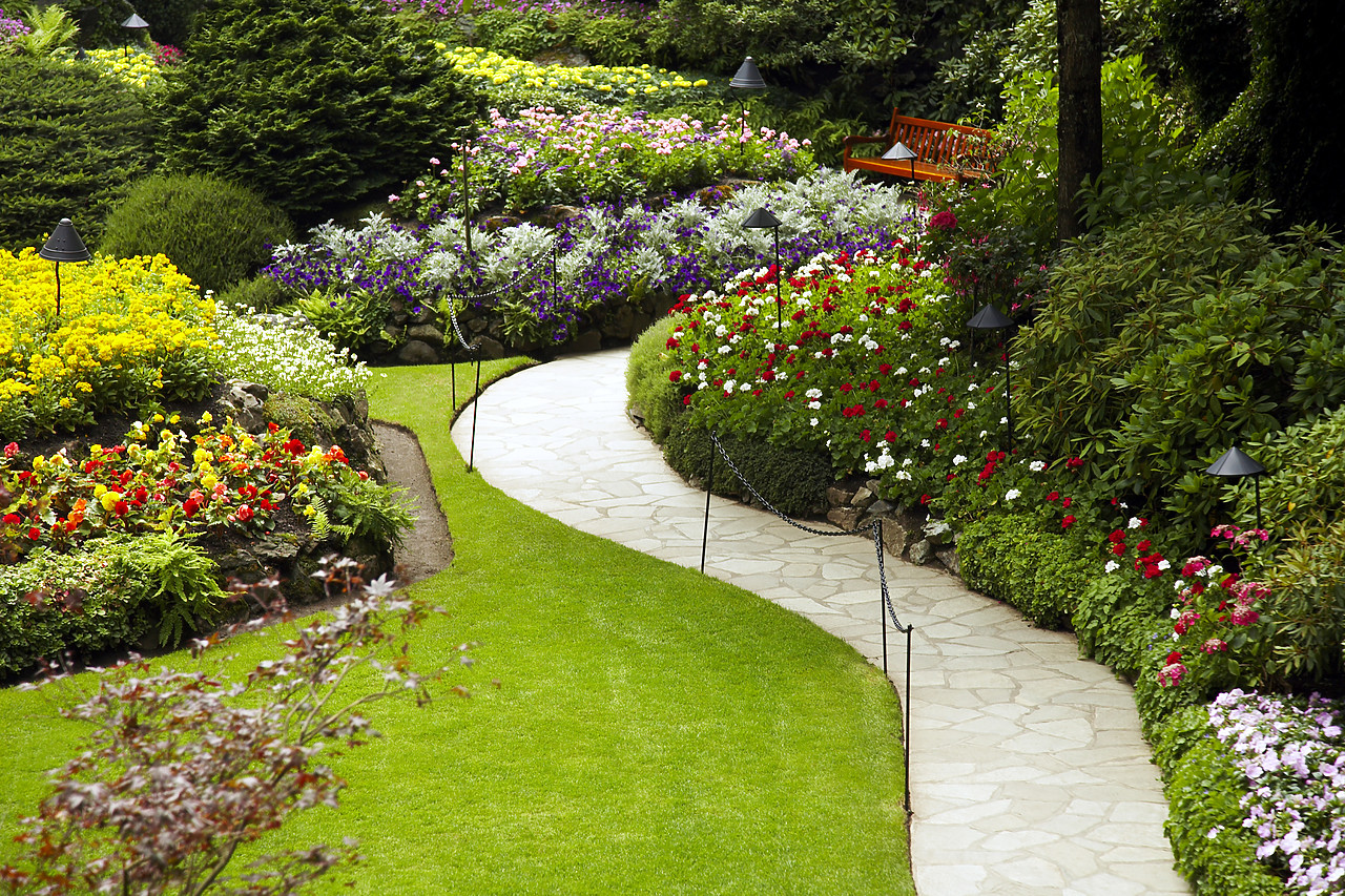 #070313-1 - The Sunken Garden, Butchart Gardens, Victoria, Vancouver Island, British Columbia, Canada