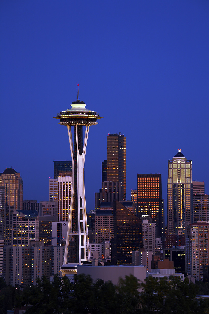 #070421-2 - Seattle Skyline at Night, Washington, USA